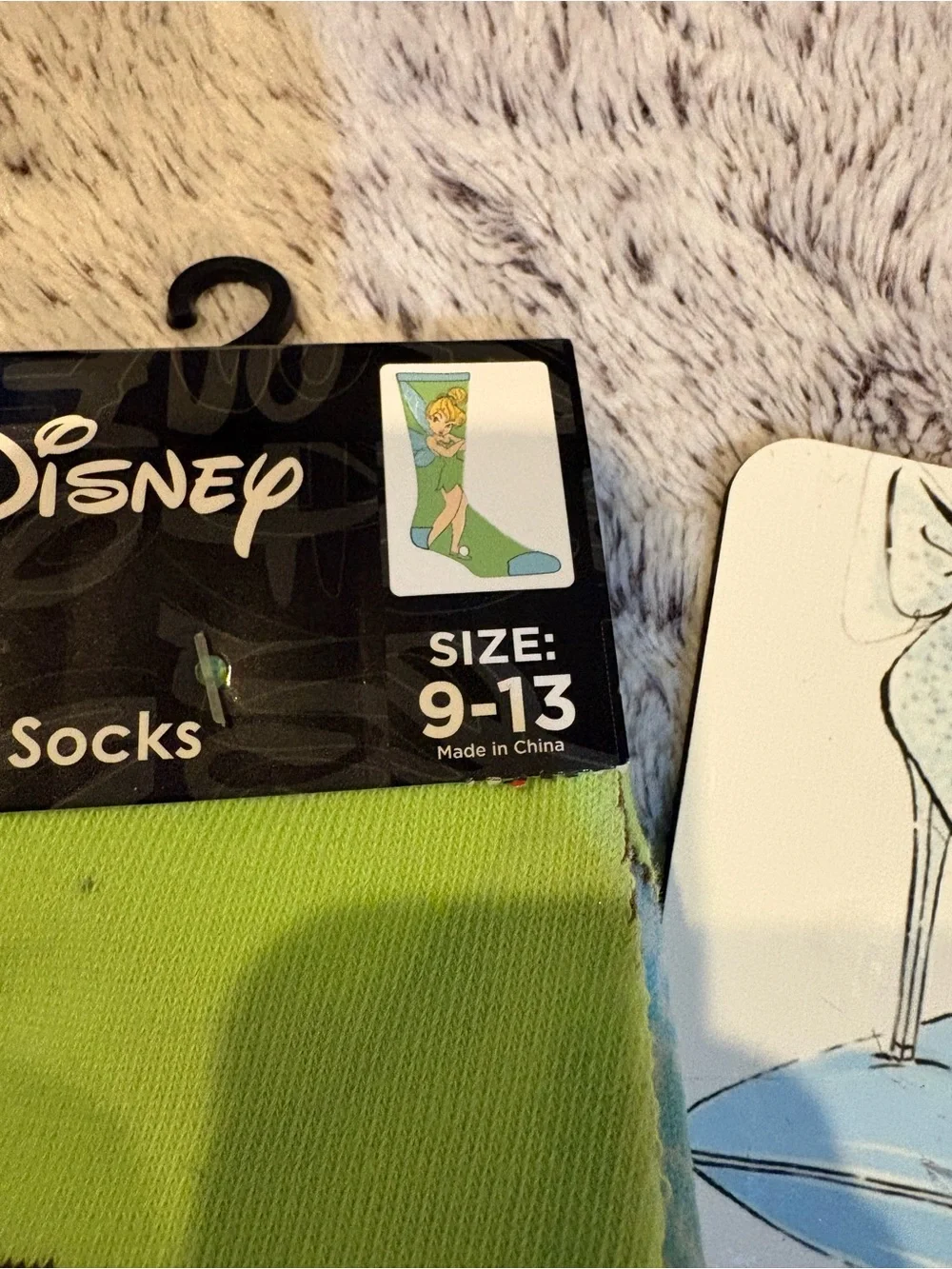 Disney Tinkerbell Crew Socks and Two Coasters - NWT